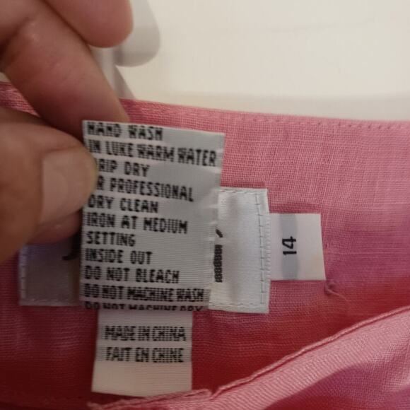 JSong collection vintage 100% linen coral pink off shoulder top. … - Picture 5 of 5